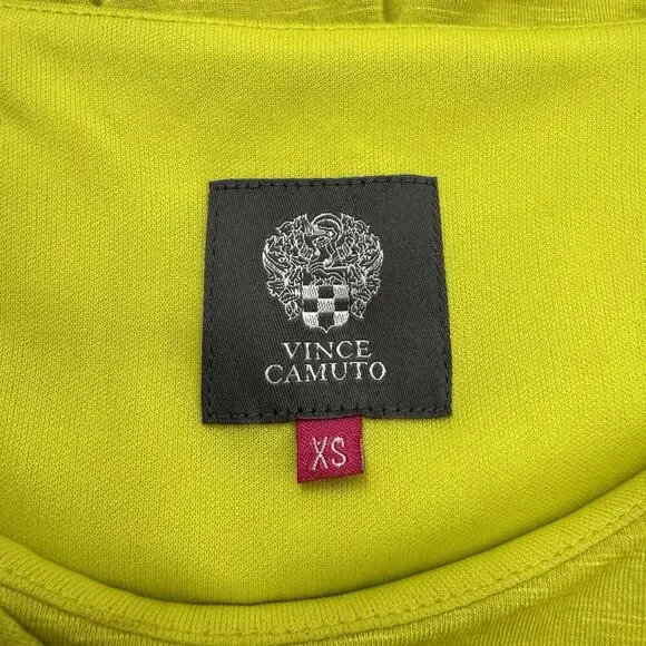 Vince Camuto Sleeveless Ruched Dress XS Key Lime Dopamine Cocktail Summer Spring - Picture 5 of 8